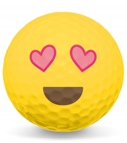 Golfboll Smiley med hjärtformade ögon