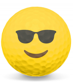 Golfboll Smiley med solglasögon