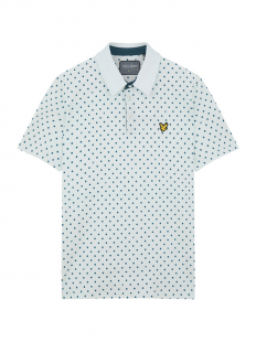 Lyle & Scott Piké Polka Dot Herr Acid Blå