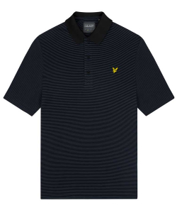 Lyle & Scott Piké Microstripe Mörk Marinblå/Svart