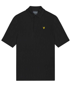 Lyle & Scott Piké Monogram Jacquard Jet Svart