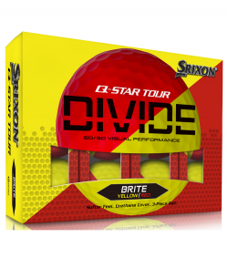 Srixon Q-Star Tour Divide Golfboll 2024 Gul/Röd (1st dussin)