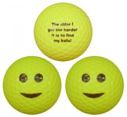 WL Golfboll Gul Glad Gubbe - The older I get the harder it is to find my balls! (1st 3-pack)