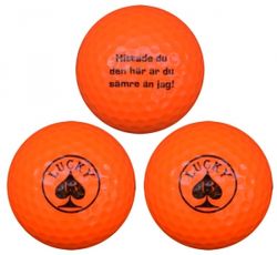WL Golfboll Orange Lucky 13 - Hittade du den här är du sämre än jag! (1st 3-pack)