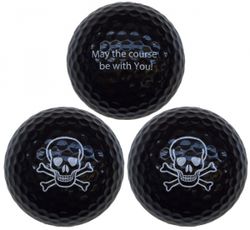 WL Golfboll Svart Dödskalle - May the course be with You! (1st 3-pack)